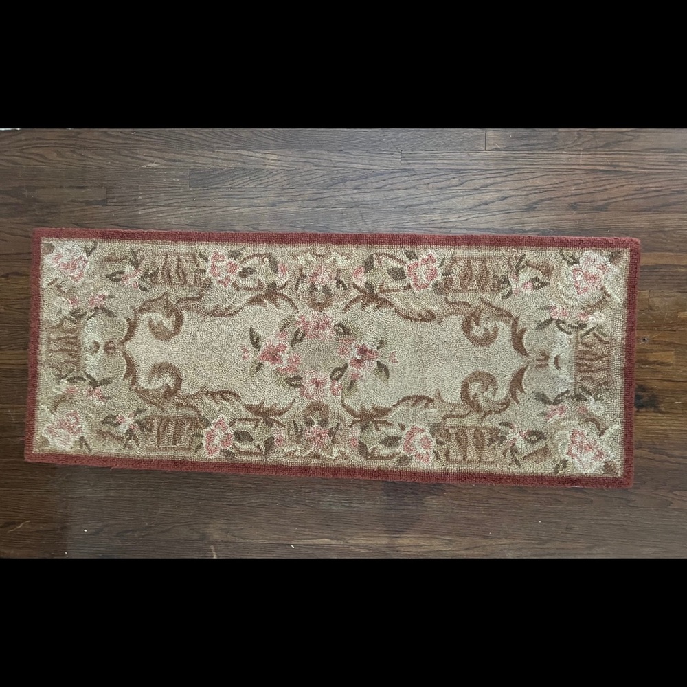Vintage Hooked Rug 48”x19”